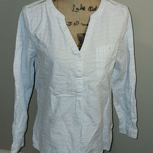 Hayes long-sleeved blue white shirt